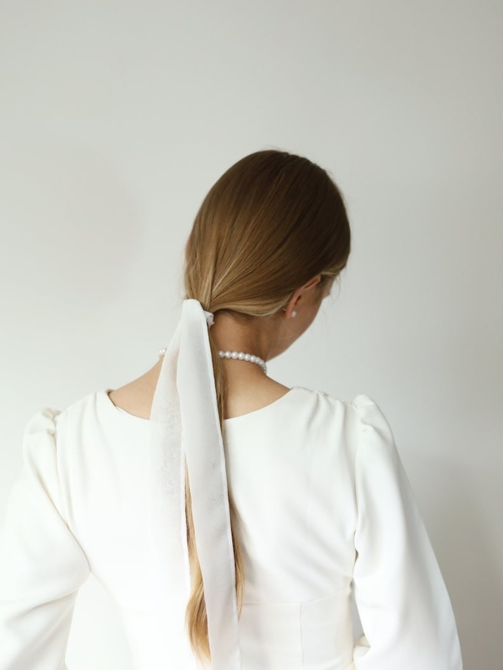 Nordstrom White Lightweight Hair Scarf Tie